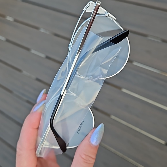 NWT Prada Silver Cat Eye Pink Glasses w/Case & Box - Picture 3 of 10